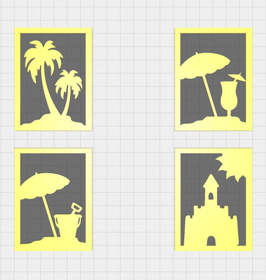 Summer Beach Lithophane Inserts