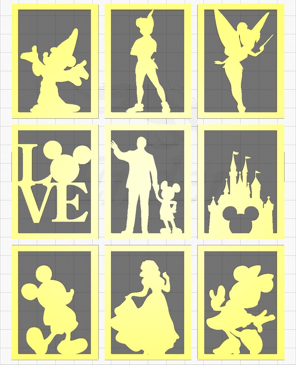 Disney Lithophane Inserts