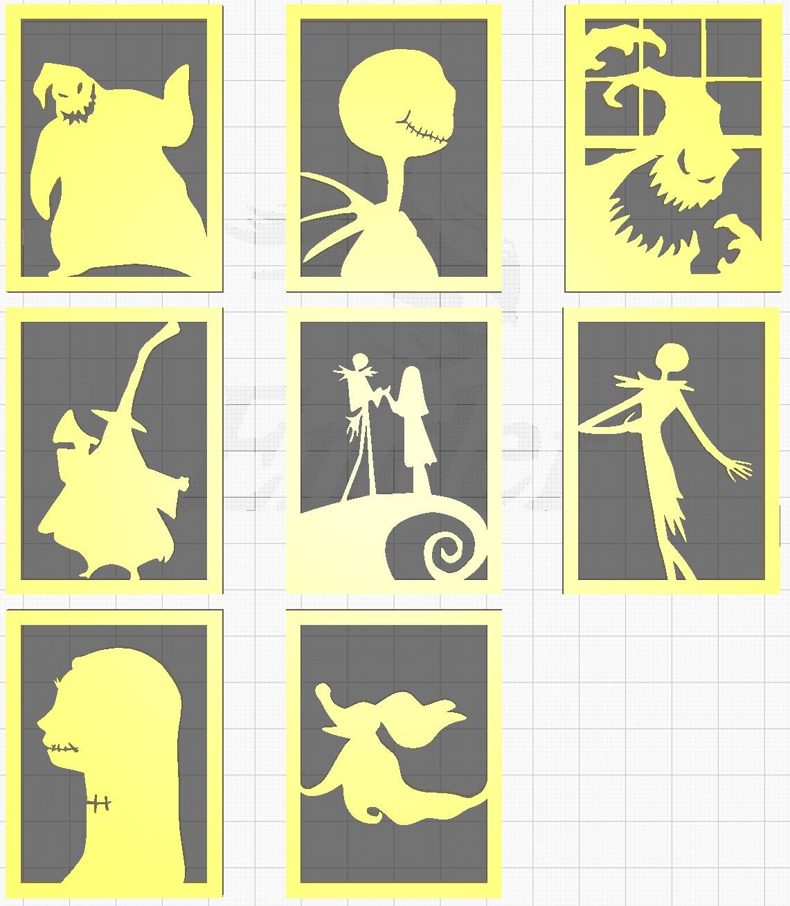 Nightmare Before Christmas Lithophane Inserts